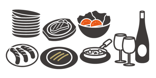 食べ放題メニューのイラスト